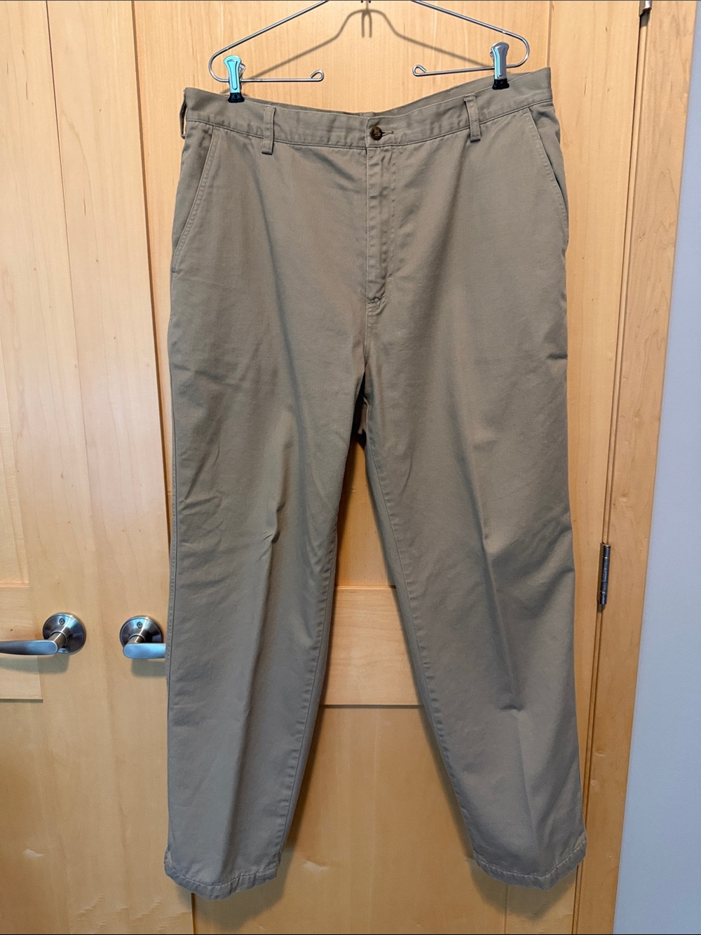 Woolrich Men's Flannel-Lined Khaki Straight Chinos 38 x 32